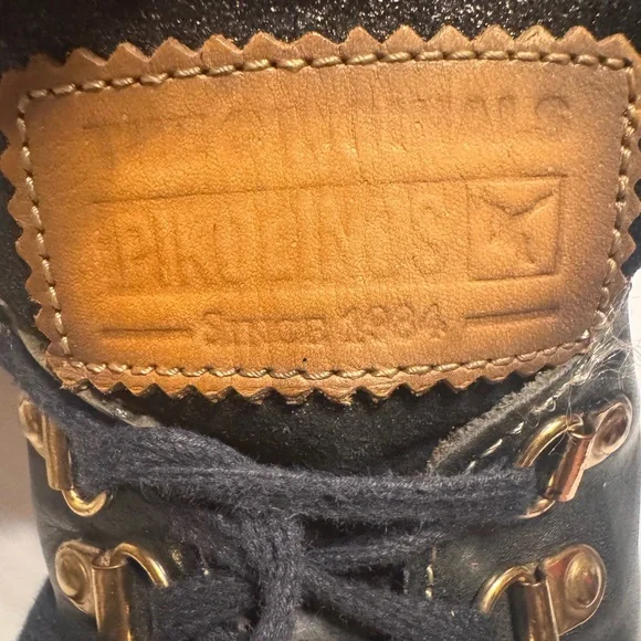 PIKOLINOS Black Leather Boots with Gold Accents - Picture 6 of 7